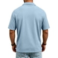 thumbnail image 4 of Golf Shirts for Men Quick Dry Performance Polo Short Sleeve Collared Shirt Light Blue L, 4 of 8