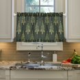 thumbnail image 2 of Yayeee Kitchen Curtains Tier Pair Light Filtering 27"x24" Rod Pocket Short Cafe Window Panel, Hand Drawn Christmas Trees, 2 of 7