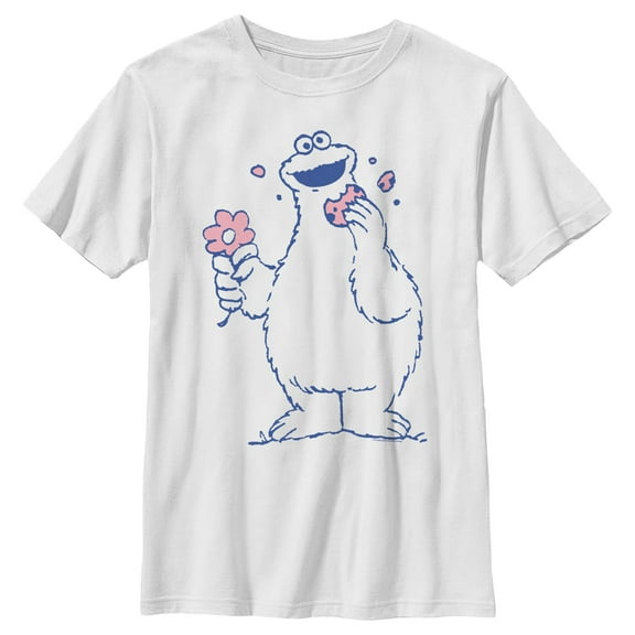 Boy's Sesame Street Cookie Monster Flower Graphic T-Shirt