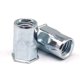 thumbnail image 1 of Tuercas de remache de cabeza plana de medio hexágono, acero al carbono chapado en zinc Inserto de rosca semihexagonal abierto Nutsert Azul abierto, 1 of 5