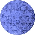 thumbnail image 1 of Ahgly Company Indoor Round Oriental Blue Industrial Area Rugs, 7' Round, 1 of 4