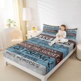 thumbnail image 4 of jejeloiu Black Lake Paddles Queen Sheet Sets,Blue Retro Wooden Bed Set For Adults Kids 4pcs, 4 of 7