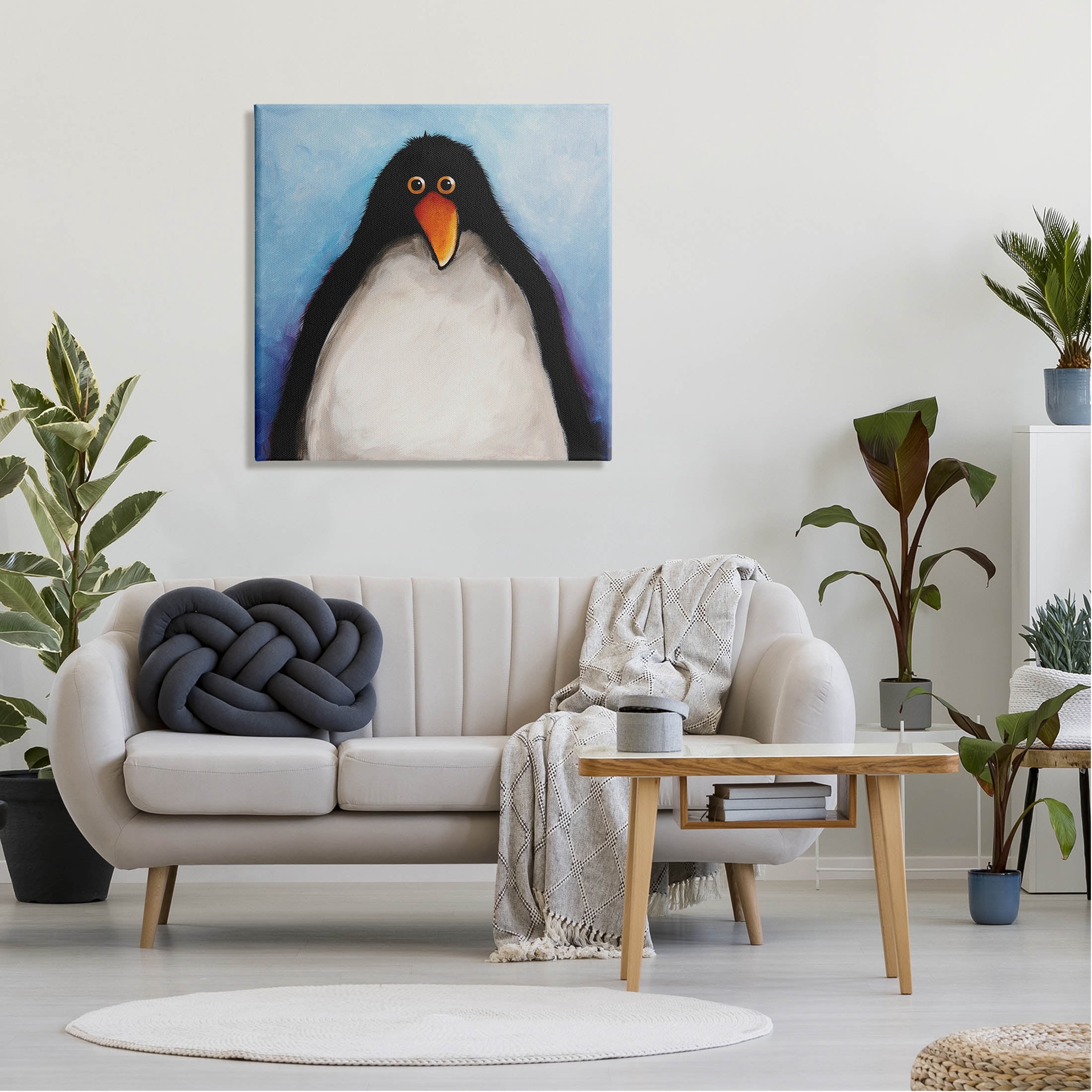 Stupell Industries Gazing Penguin Portrait Painting Gallery Wrapped Canvas Print Wall Art, Design by Lucia Stewart