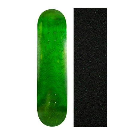 Cal 7 Blank Skateboard Deck with Mob Green Glitter Grip Tape | Maple Deck for Skating (7.75 inch,