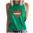 thumbnail image 2 of Plus Size Tank Tops for Women under $10 Round-Neck Sleeveless Baseball Loose Printed Pullover Tops Green S, 2 of 4