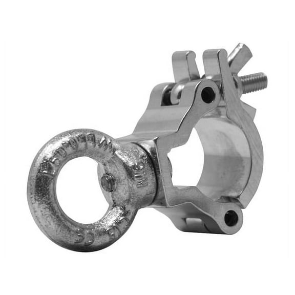 ALUMINUM SMALL MINI CLAMP WITH EYE BOLT IN POLISHED ALUMINUM