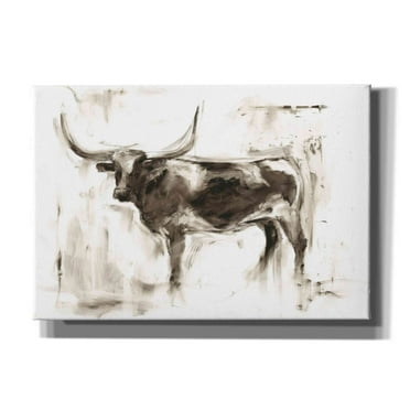 Epic Graffiti "Longhorn Study II" by Ethan Harper, Canvas Wall Art, 26"x18"