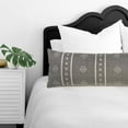 thumbnail image 7 of Ox Bay Ava 14" x 36" Gray Boho Striped Cotton Adult Decorative Lumbar Throw Pillow, 7 of 7