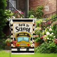 thumbnail image 5 of School Bus Back to School Garden Flag 12x18 Inch Black Stripes Burlap Yard Flag Double Sided Vertical School First Day Seasonal Welcome Garden Flags Outdoor Holiday Part Decor Banner, 5 of 6
