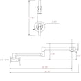 thumbnail image 6 of Cfowner Pot Filler Folding Faucet for Bar, Wall Mount Kitchen Faucet with Double Joint Swing Arm, Gold, 6 of 7