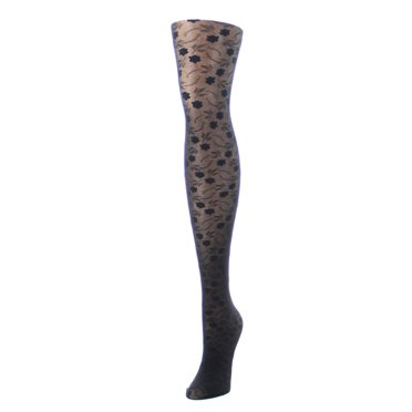 MeMoi Fancy Floral Girls Sheer Tights - Romantic Pattern Tights For Dresses & Skirts