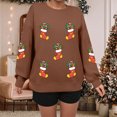 thumbnail image 4 of TTUHYWXI Christmas Sweatshirts Women Sequin Christmas Shirts Sparkly Xmas Graphic Long Sleeve Crewneck Pullover Tops (Brown, M), 4 of 8