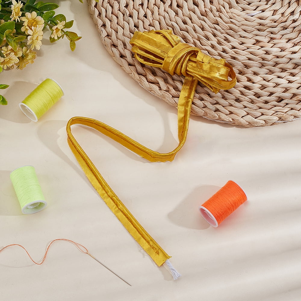 1set 75M Polyester Ribbon for Garment Accessories golden 3/8 inch(11mm) about 82.02 Yards(75m)/set