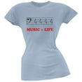 thumbnail image 1 of Music=Life Bass Clef Light Blue Soft Juniors T-Shirt, 1 of 1