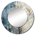 thumbnail image 2 of Designart "Minimalist Interpretation Of Granite Leaves" Leaves Rund Mirror For Wall Decor - Large Grey Round Printed Mirror - Traditional Round Office Mirror - 29" x 29", 2 of 6