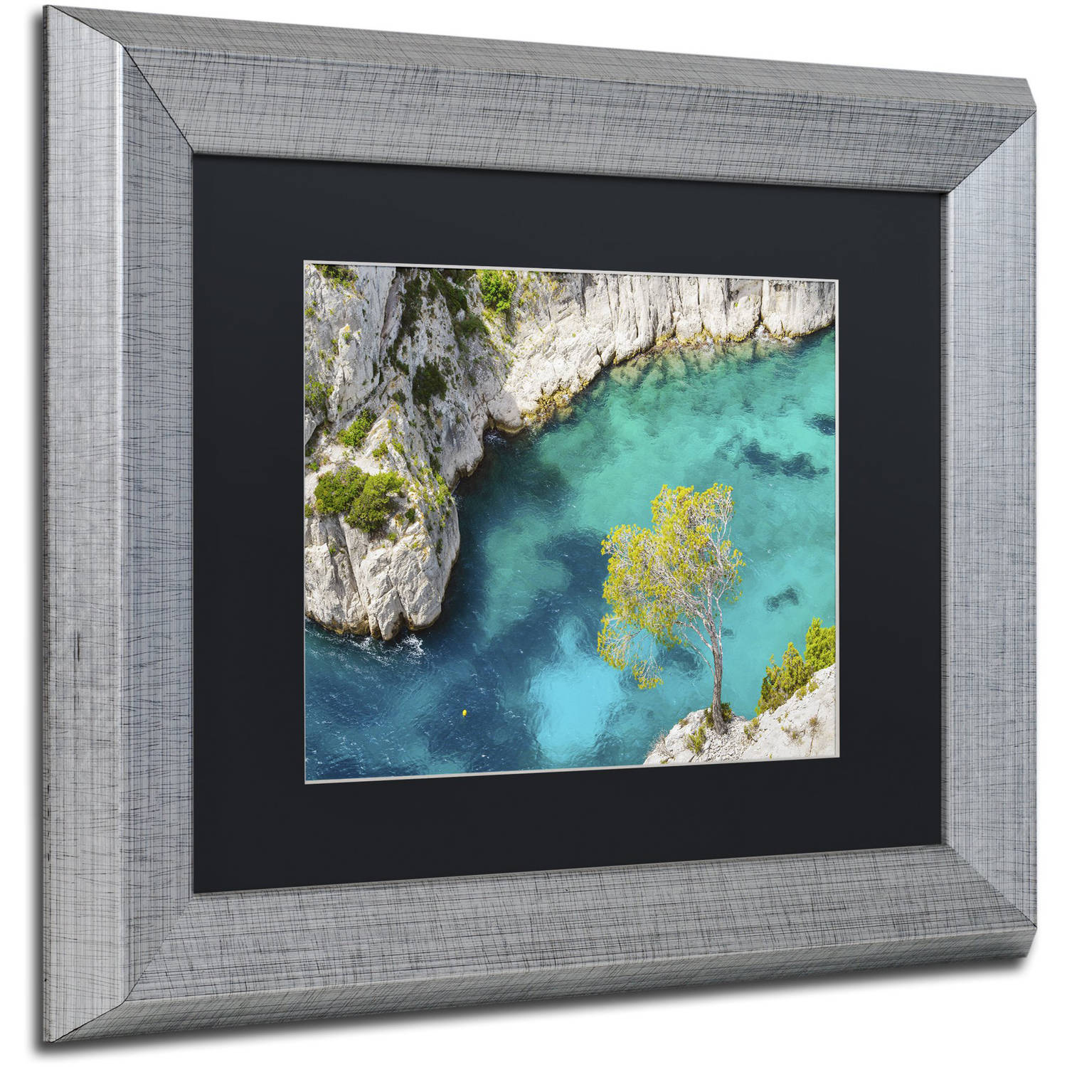 Trademark Fine Art "Turquoise Waters" Canvas Art by Michael Blanchette Photography Black Matte, Silver Frame