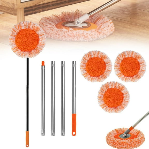 ZenCart Flat Mop 360 Degree Rotatable Wall Ceiling Cleaning Mop with 3 Mop Heads Strong Water Absorption Cleaning Mop