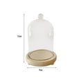 thumbnail image 6 of TISHITA Clear Glass Dome Cloche Cover Stand Showcase Multifunctional Round Wood Base Transparent Cover for Fairy Lights, Table Decor 9x12cm, 6 of 6