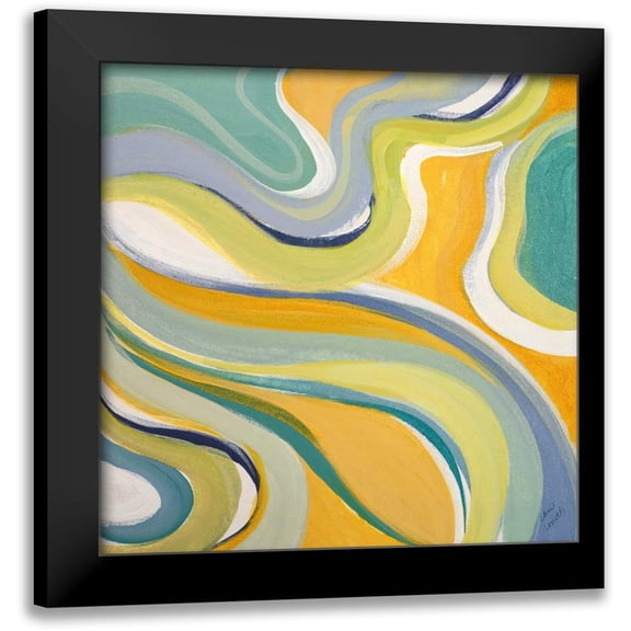 Loreth, Lanie 12x12 Black Modern Framed Museum Art Print Titled - Curvilinear Bright II