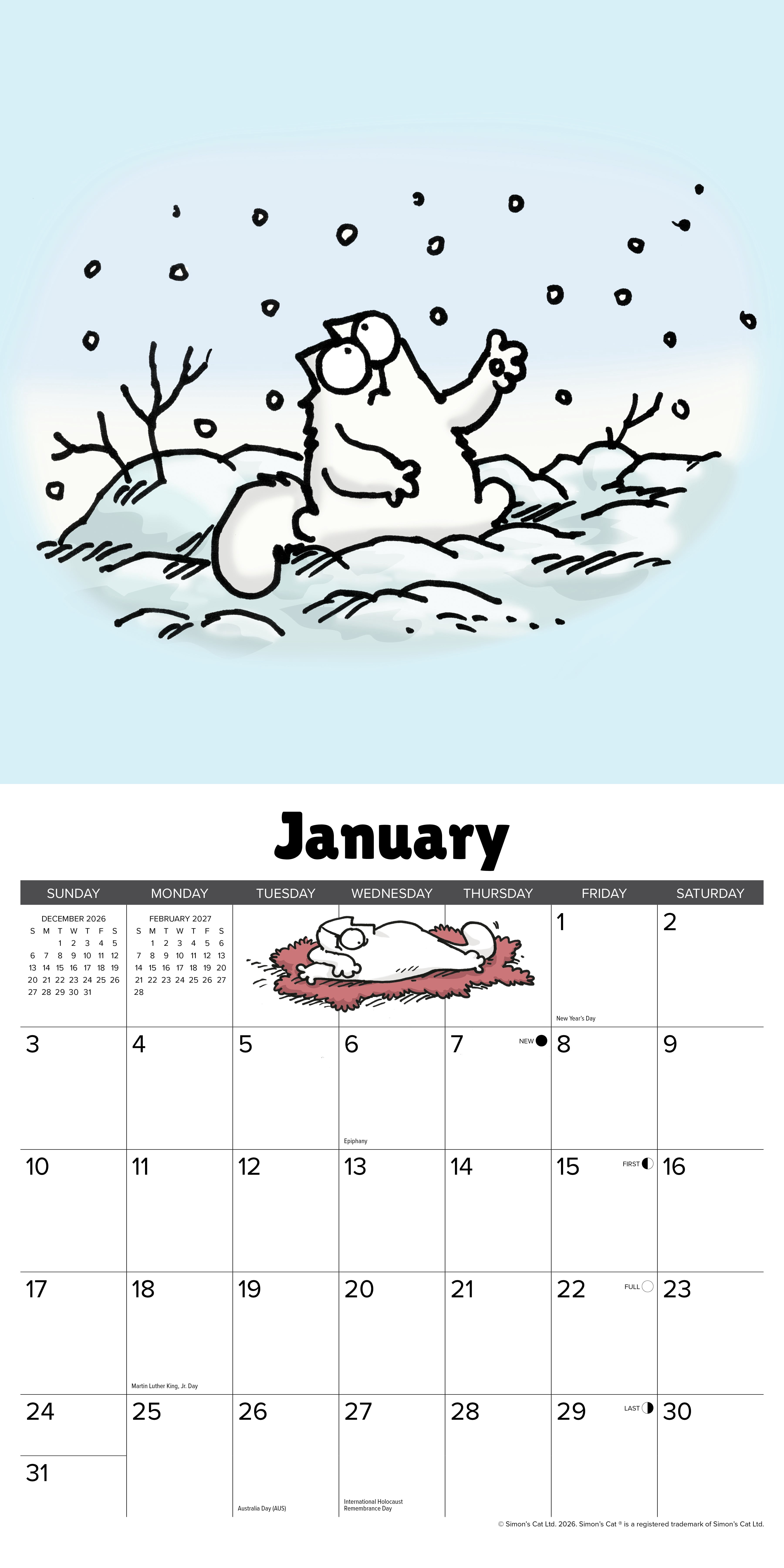 Willow Creek Press, Simon's Cat 2027 Wall Calendar