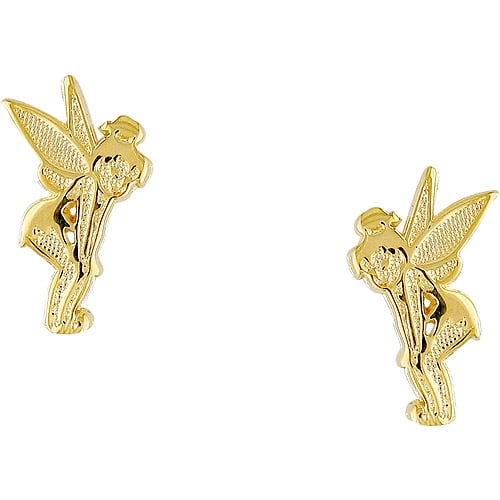 gold tinkerbell earrings