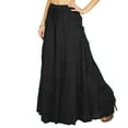 thumbnail image 4 of Phagun Women's Long Skirt Bohemian Gypsy Tiered Cotton Maxi Skirt Beach Wear, 4 of 6