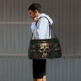 thumbnail image 7 of Rocae Metal Style Horned Skull Print Hand Travel Bag Travel Duffel Bag and Fitness Bag, Women's Waterproof Weekend Tote, Men's Travel and Fitness Essentials, 7 of 7