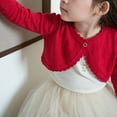 thumbnail image 4 of XXWXYD Girls Toddler Baby Boler𝗈 Cardigan Long Sleeve Knitted Shru𝑔 Button Closure Lace Cropped Sweater Cotton Shawl Outerwear Soft Cozy Cable Knit Open Front, 4 of 8