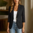 thumbnail image 5 of Iyufng Womens Lightweight Blazer Jackets Fashion Solid Color 3/4 Sleeve Collared Casual Outerwear, 5 of 7