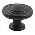 thumbnail image 3 of 10203BK Essentiels Résidentiels Bouton de Cabinet Champignon - Noir, 3 of 3