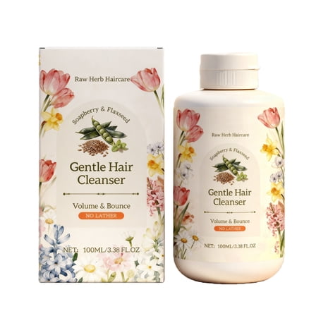 HHBEAUTY Gentle Herbal Hair Shampoo with Flaxseed , Natural Nourishing Hair Care, Restores, Strengthens, Hydrates & Revitalizes