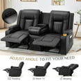 thumbnail image 2 of AECOJOY Loveseat Recliners with Console&Bluetooth Speakers, Recliner Chair Reclining Sofa with USB Ports&4 Cup Holders, 2 Side Pockets Wall Hugger Recliner Home Theater Seating, Fuax Leather, Black, 2 of 9