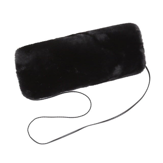 Bewildely Manguito de invierno Chinlon para mujer, portátil, térmico, Color sólido, reemplazo para el hogar, cálido, para mantener las manos, guante, Suministros térmicos Negro Bewildely HA071768-01