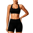 thumbnail image 3 of JYTJYT Women's 2‑Piece Seamless Workout Outfit, Halter Neck Sports Bra with High Waist Shorts, Soft Stretch Activewear Yoga Gym Set, 3 of 11
