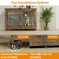 thumbnail image 3 of Laintene Wooden Dog Crate Furniture, 44 inch Indoor Dog Kennels with Wheels and Pads, Heavy Duty Large Dog Cage, Double Doors Pet House for XL Dogs, Brown, 3 of 9