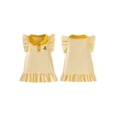 thumbnail image 2 of BemeyourBBs Toddler Baby Girls Summer Ruffled Dress 12 18 24 Months 2 3 4 5 Years Avocado Sunflower Tulip Strawberry Embroidered Buttons Fly Sleeve Casual Dress, 2 of 9