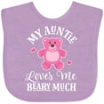 thumbnail image 3 of Inktastic My Auntie Loves Me Girls Bear Girls Baby Bib, 3 of 4