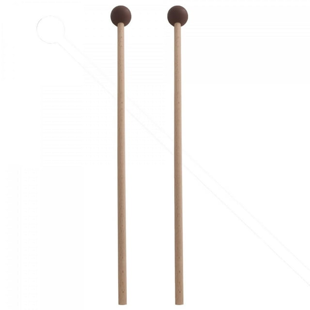 2 baquetas de percusión con mango de madera de 15,55'', cabeza de goma, martillo de marimba para café