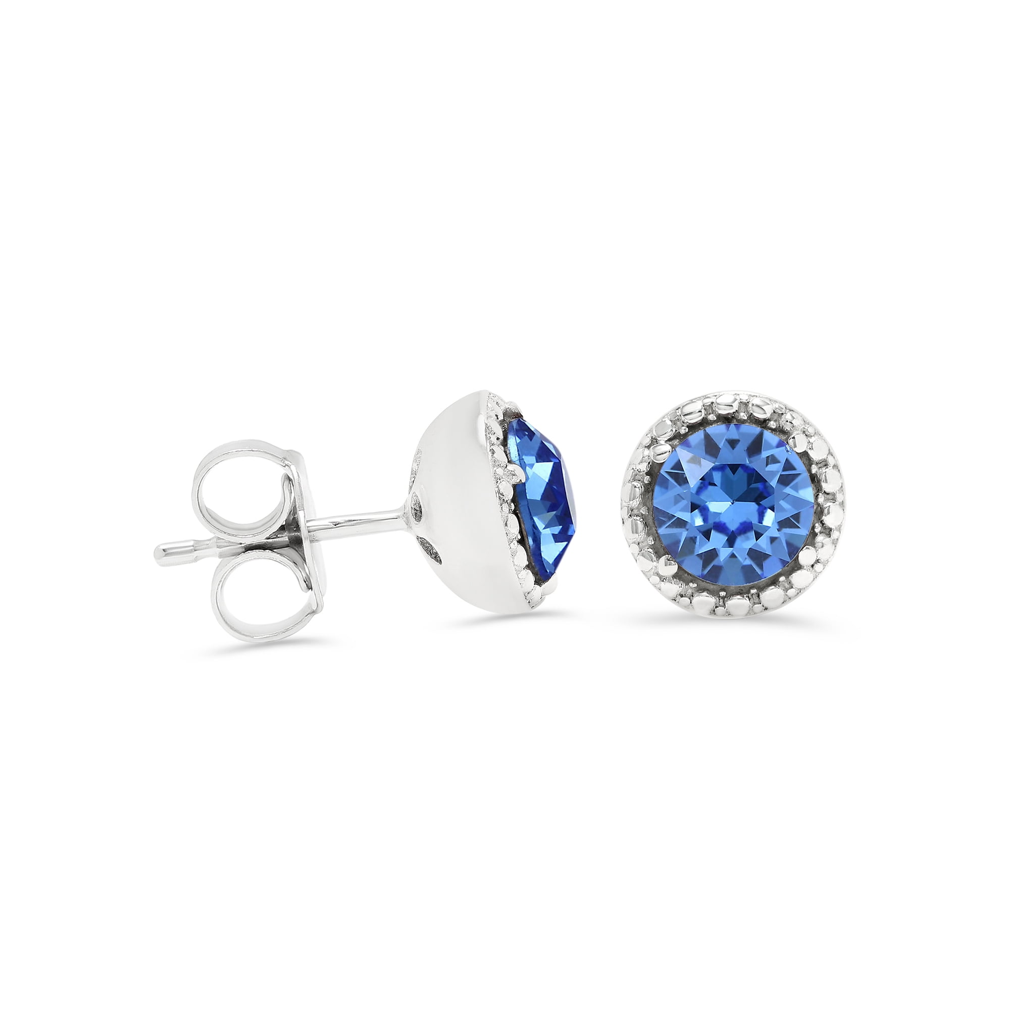 Halo stud earrings with swarovski elements best sale