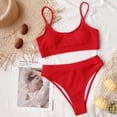 thumbnail image 6 of BONIXOOM Womens Swimsuits Underwire Elastic Printed Two-Piece Sets High Cut Summer Swimwears on Clearance Red Size 4, 6 of 7