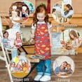 thumbnail image 6 of Colorful Dinosaur Red Pattern Kids Aprons for Girls and Boys,Adjustable Neck Strap Toddler Aprons for Kids Cooking Baking, 6 of 6