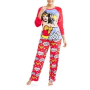 License Women's and Women's Plus Wonder Woman 2 piece Pajama Set