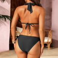 thumbnail image 4 of QURATI Swimwear Women Bikini Set Two Piece Swimsuit Tie Bathing Suit Cute Swimwear Black L, 4 of 6