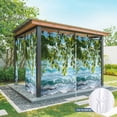 thumbnail image 6 of Summer Ocean Outdoor Curtains for Patio Waterproof, Grommet Outdoor Privacy Panels, Nature Coastal Sea Waves Green Leaves Weatherproof Outside Curtains for Porch/Cabana 54"Wx95"L, 1 Panel, 6 of 8