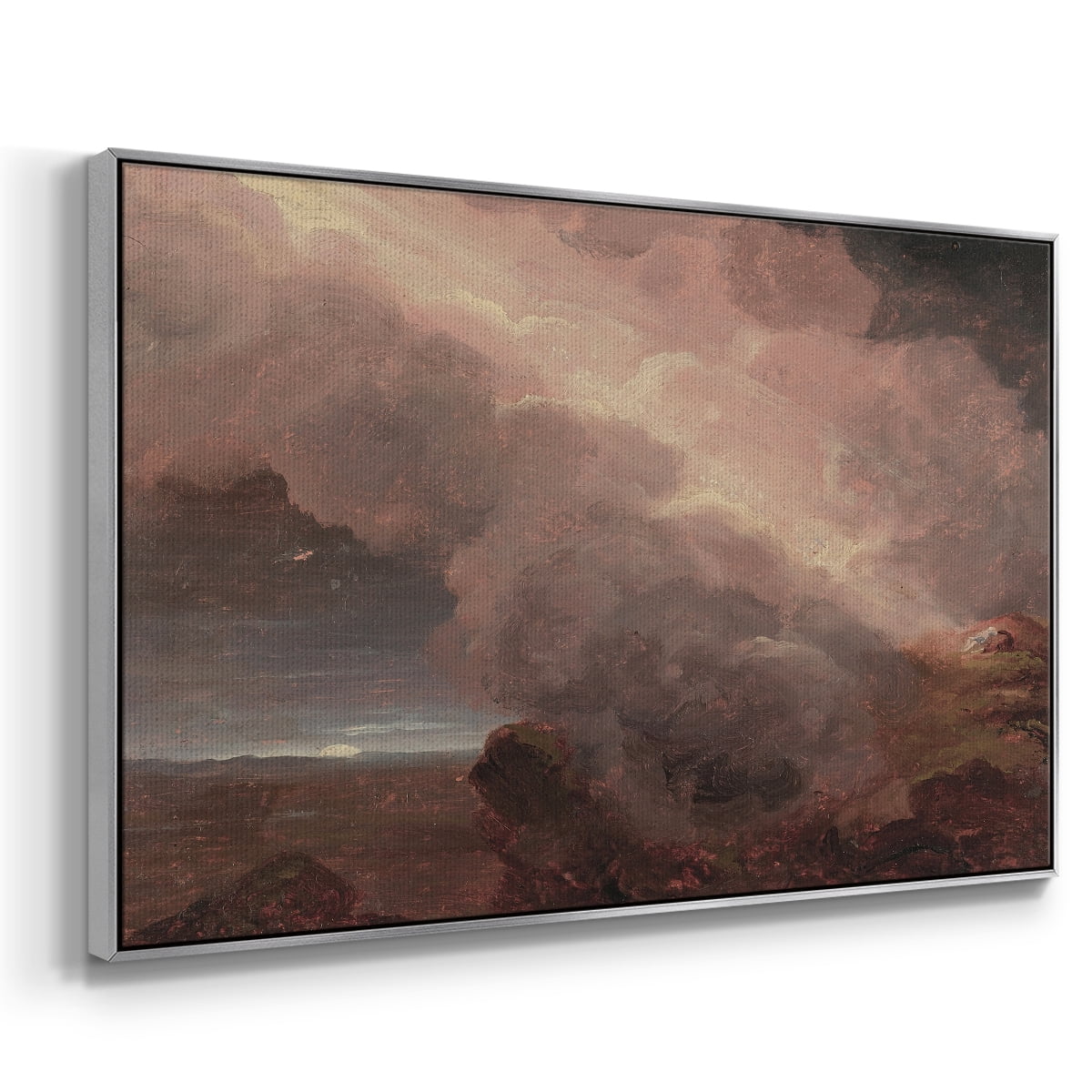 Vintage Landscape-CCCLXX By Wexford Home Framed in Silver Wood Gallery Wrapped Canvas 25 in. x 37 in.