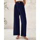 thumbnail image 5 of Pantalones de vestir de pierna ancha BTFBM 2025 de cintura alta para mujer, azul marino, 5 of 7