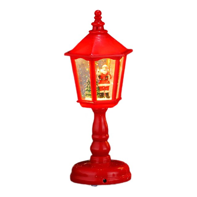 Figura decorativa de farol navideño para habitación, regalo, ambiente romántico, lámpara de noche Rojo