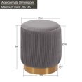 thumbnail image 3 of Duhome Modern Round Ottoman Footstool Velvet Vanity Stool Glam Stool Seat for Bedroom Living Room Furniture Entryway Bench Small, Gray, 3 of 9