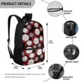 thumbnail image 5 of Uourmeti Smooth Zipper 17 Inch Backpack for Work Outdoor, Durable Adjustable Padded Straps Side Mesh Pockets School Backpack, Baseballs, 5 of 6