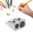 Pencil Sharpeners Manual Twin Metal Dual Sharpening Blade Double Holes